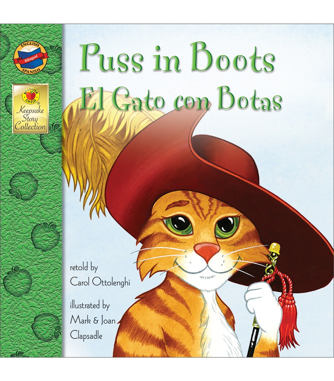 Carson Dellosa El Gato con Botas (Puss in Boots), Bilingual Children’s Book Spanish/English, Guided Reading Level J
